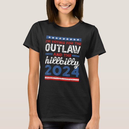 Ik stem voor de Outlaw en de Hillbilly 2024 T-shirt (Voorkant)