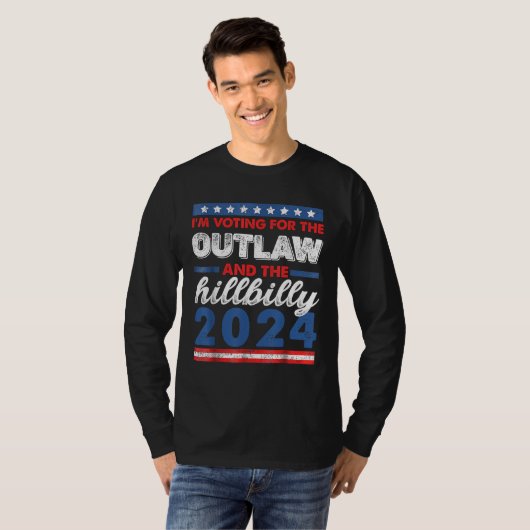Ik stem voor de Outlaw en de Hillbilly 2024 T-shirt (Voorkant volledig)