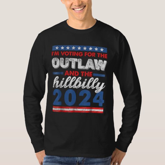 Ik stem voor de Outlaw en de Hillbilly 2024 T-shirt (Voorkant)