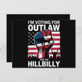 Ik stem voor de Outlaw en de Hillbilly 2024 U Briefkaart (Voorkant / Achterkant)