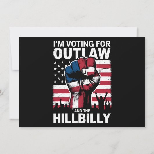 Ik stem voor de Outlaw en de Hillbilly 2024 U Kaart (Voorkant)