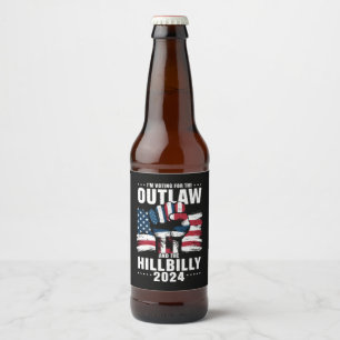 Ik stem voor de Outlaw en de Hillbilly 2024 VS Bier Etiket