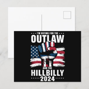 Ik stem voor de Outlaw en de Hillbilly 2024 VS Briefkaart