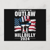 Ik stem voor de Outlaw en de Hillbilly 2024 VS Briefkaart (Voorkant)