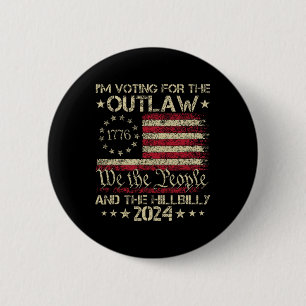 Ik stem voor de Outlaw en de Hillbilly Electi Ronde Button 5,7 Cm