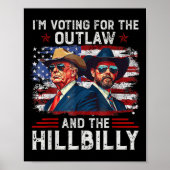 Ik stem voor de Outlaw en de Hillbilly Trump Poster (Voorkant)