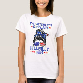 Ik stem voor de Outlaw Hillbilly 2024 Amerikaanse  T-shirt