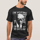 Ik stem voor de Outlaw Pro Trump 2024 T-shirt (Voorkant)