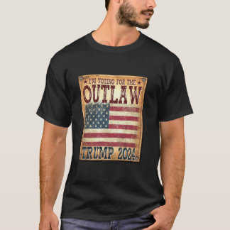 Ik stem voor de Outlaw Pro Trump 2024 vlag willen T-shirt