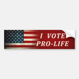 Ik stem voor de ProLife Patriottische Amerikaanse  Bumpersticker