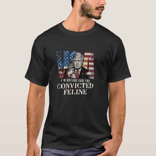 Ik stem voor de veroordeelde Feline Felo T-shirt (Voorkant)