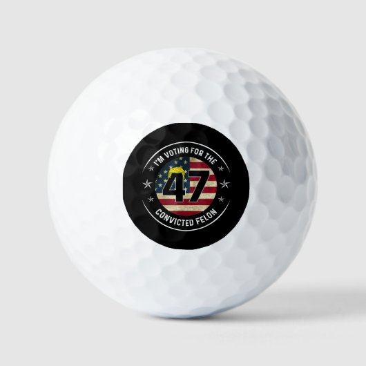 Ik stem voor de veroordeelde Felon 47 Anti Trump M Golfballen (Voorkant)