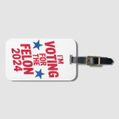 Ik stem voor de veroordeelde misdadiger Pro Trump  Bagagelabel (Voorkant (horizontaal))