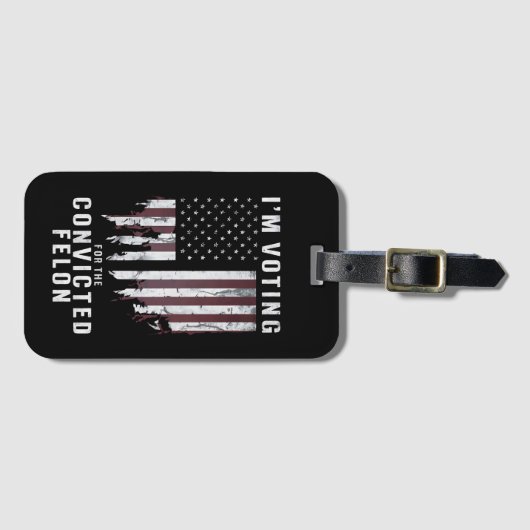 Ik stem voor de veroordeelde misdadiger Pro Trump  Bagagelabel (Voorkant (horizontaal))