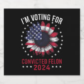 Ik stem voor de veroordeelde misdadiger Pro Trump  Bier Etiket (Enkel label)