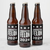 Ik stem voor de veroordeelde misdadiger Pro Trump  Bier Etiket (Flessen)
