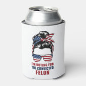 Ik stem voor de veroordeelde misdadiger Pro Trump  Blikjeskoeler (Blikje Voorkant)