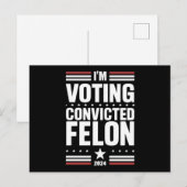 Ik stem voor de veroordeelde misdadiger Pro Trump  Briefkaart (Voorkant / Achterkant)