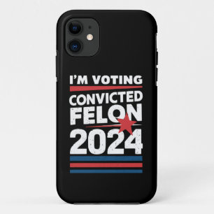 Ik stem voor de veroordeelde misdadiger Pro Trump  Case-Mate iPhone Case