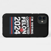 Ik stem voor de veroordeelde misdadiger Pro Trump Case-Mate iPhone Case (Achterkant (horizontaal))