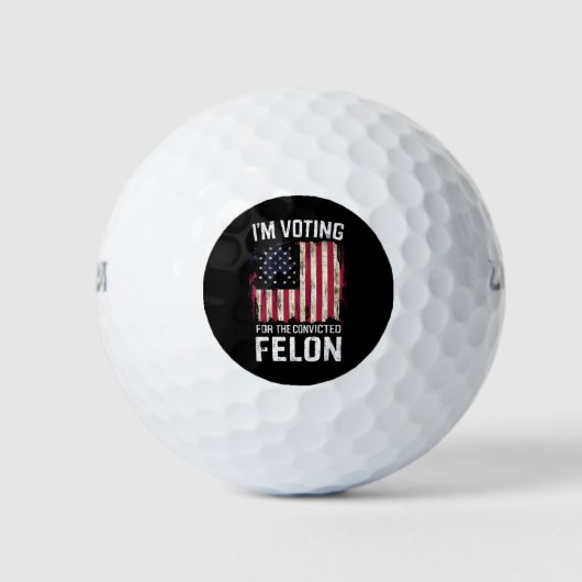Ik stem voor de veroordeelde misdadiger Pro Trump  Golfballen (Voorkant)