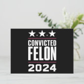 Ik stem voor de veroordeelde misdadiger Pro Trump  Kaart (Staand voorkant)