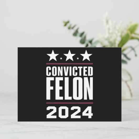 Ik stem voor de veroordeelde misdadiger Pro Trump Kaart (Staand voorkant)