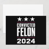 Ik stem voor de veroordeelde misdadiger Pro Trump  Kaart (Voorkant / Achterkant)