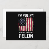 Ik stem voor de veroordeelde misdadiger Pro Trump  Kaart (Voorkant / Achterkant)