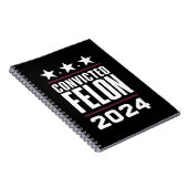 Ik stem voor de veroordeelde misdadiger Pro Trump  Notitieboek (Rechterzijde)