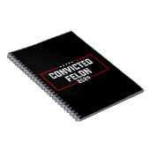 Ik stem voor de veroordeelde misdadiger Pro Trump  Notitieboek (Rechterzijde)