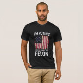 Ik stem voor de veroordeelde misdadiger Pro Trump  T-shirt (Voorkant volledig)