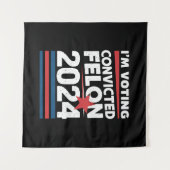 Ik stem voor de veroordeelde misdadiger Pro Trump  Wandkleed (Voorkant (horizontaal))