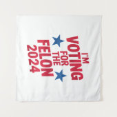 Ik stem voor de veroordeelde misdadiger Pro Trump  Wandkleed (Voorkant (horizontaal))