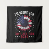 Ik stem voor de veroordeelde misdadiger Pro Trump  Wandkleed (Voorkant)