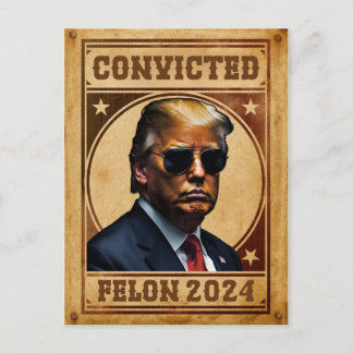 Ik stem voor de veroordeelde misdadiger Trump Mugs Briefkaart