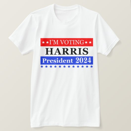Ik stem voor Harris President 2024 Patriotic Strip T-shirt (Design voorkant)