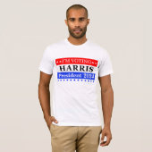 Ik stem voor Harris President 2024 Patriotic Strip T-shirt (Voorkant volledig)
