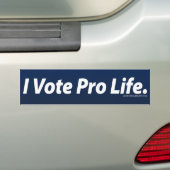 Ik stem voor het leven bumpersticker (Op auto)