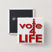 Ik stem voor het leven vierkante button 5,1 cm (Voorkant /achterkant)
