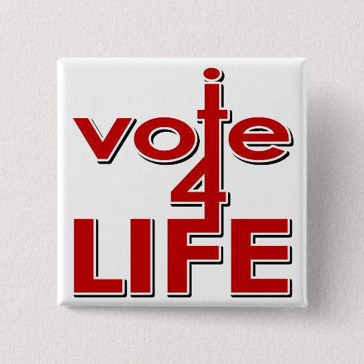 Ik stem voor het leven vierkante button 5,1 cm (Voorkant)
