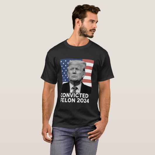 Ik stem voor het veroordeelde misdadige Trump 2024 T-shirt (Voorkant volledig)
