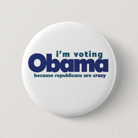 Ik stem voor Obama Ronde Button 5,7 Cm (Voorkant)