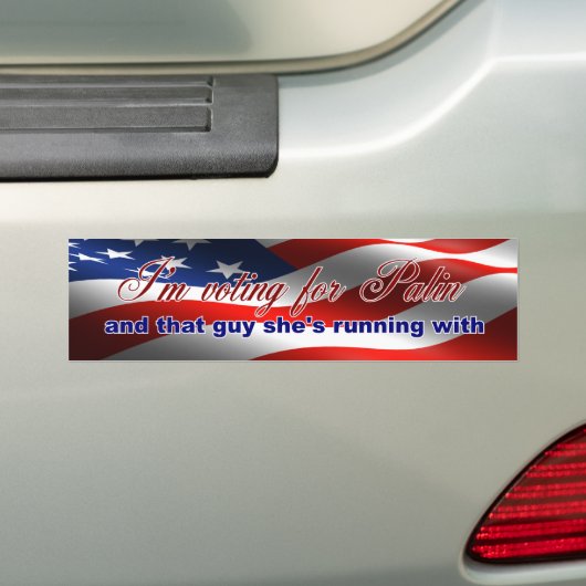 Ik stem voor Palin Bumpersticker (Op auto)