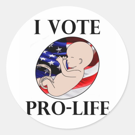 Ik stem voor Pro-Life Ronde Sticker (Voorkant)