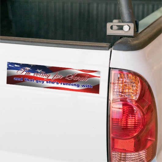 Ik stem voor Sarah Bumpersticker (Op Truck)