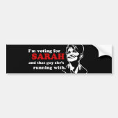 Ik stem voor Sarah bumpersticker (Voorkant)