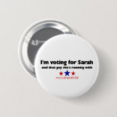 Ik stem voor Sarah Ronde Button 5,7 Cm (Voorkant /achterkant)