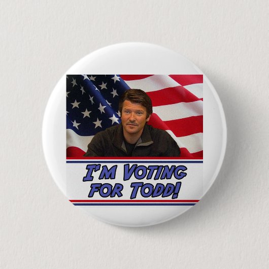 Ik stem voor Todd Ronde Button 5,7 Cm (Voorkant)