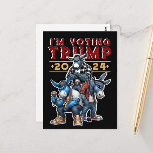 IK STEM VOOR TRUMP 2024 BRIEFKAART (Voorkant / Achterkant in situ)